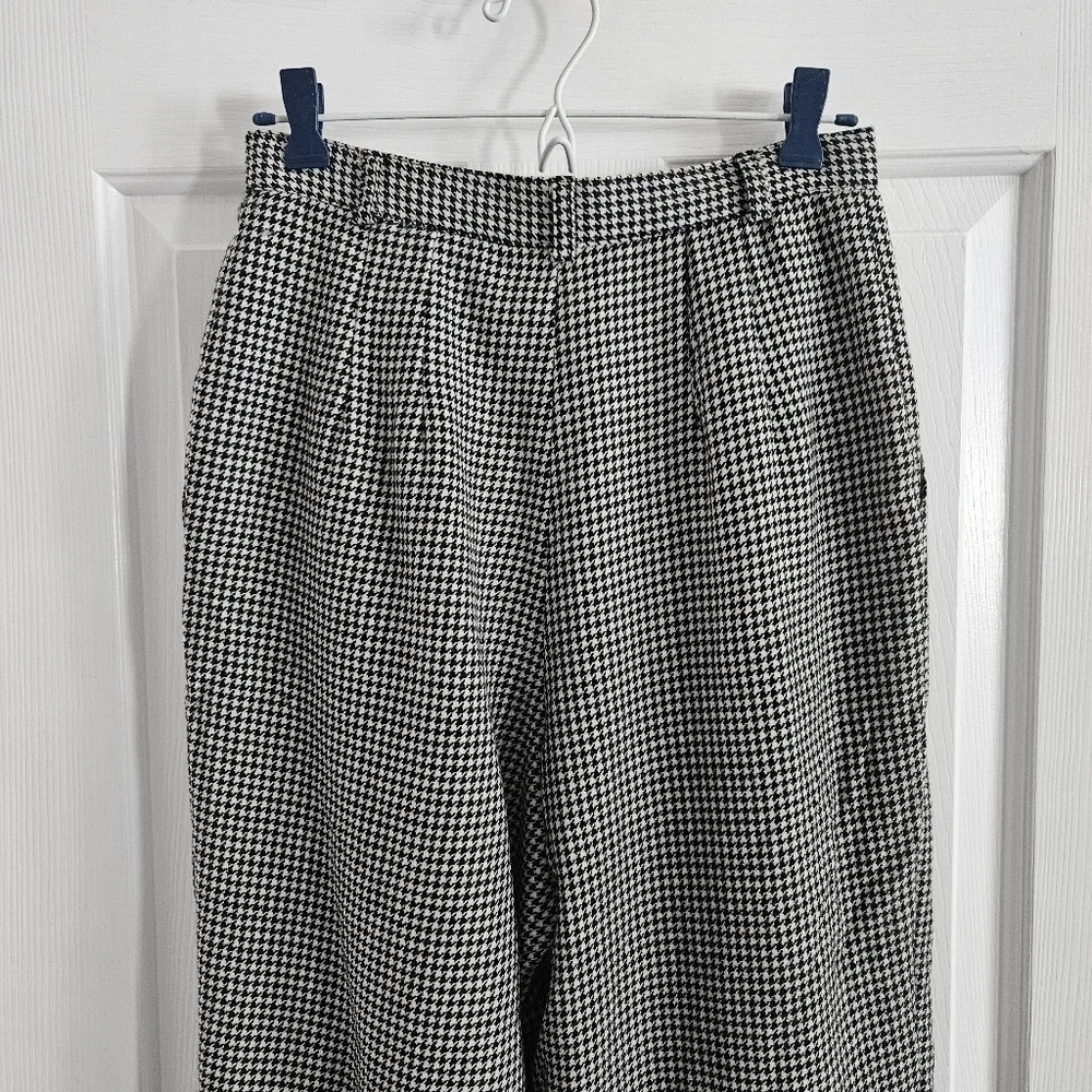 Vintage Talbots 100% Wool Houndstooth High Waisted Trousers